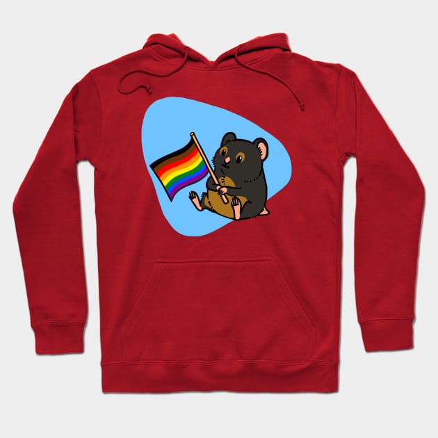 Hamster Pride People of color inclusive Pride flag Hoodie by Sozki